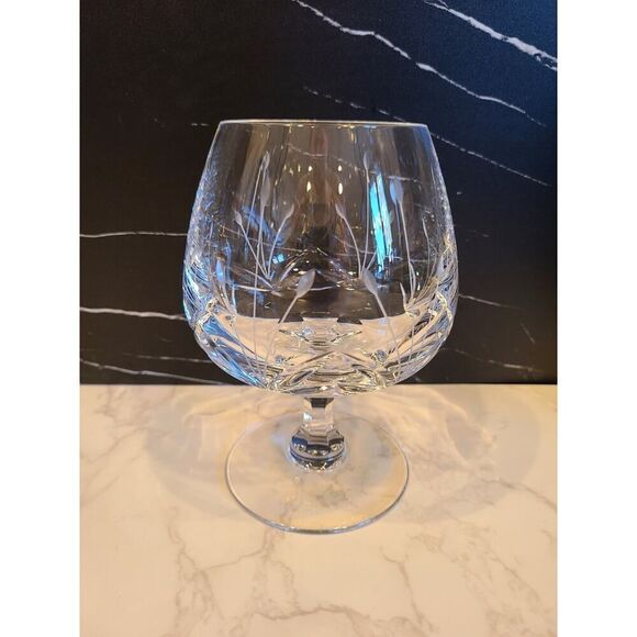 Mikasa Vintage Petit Points Slovenia Crystal Brandy Snifter Cognac Glasses 4 EUC - Picture 5 of 8